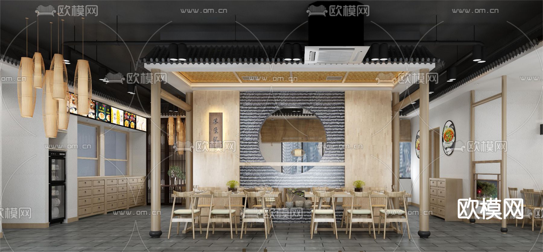 中餐厅3d模型下载（渲染图3）
