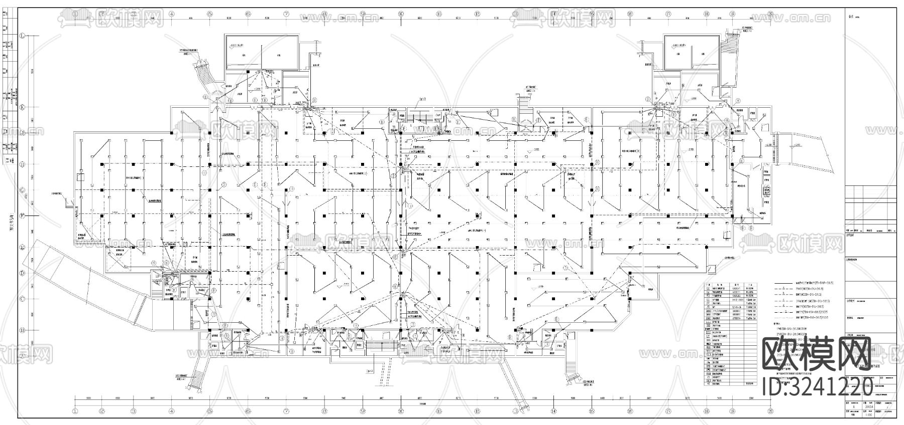 地下汽车库电气cad施工图下载（渲染图7）