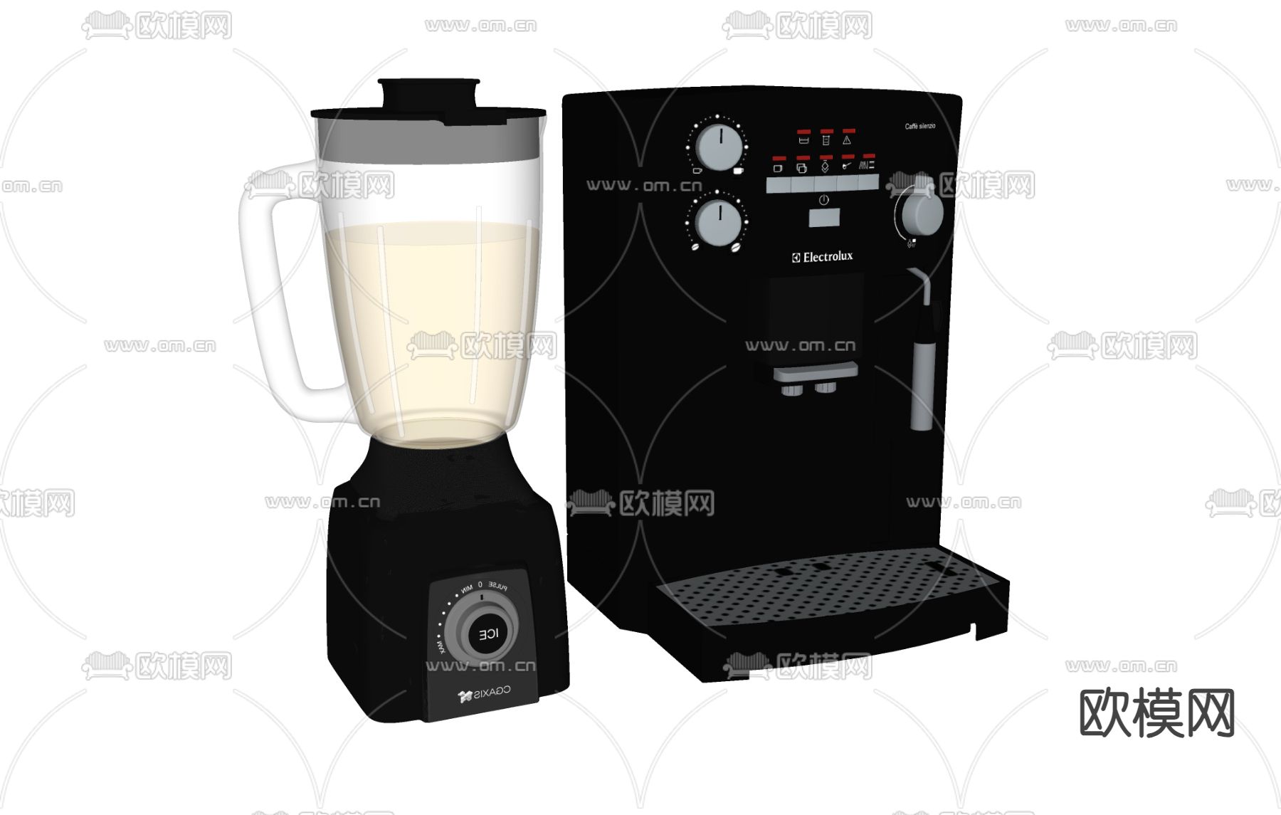 咖啡机 磨豆机su模型下载（渲染图1）