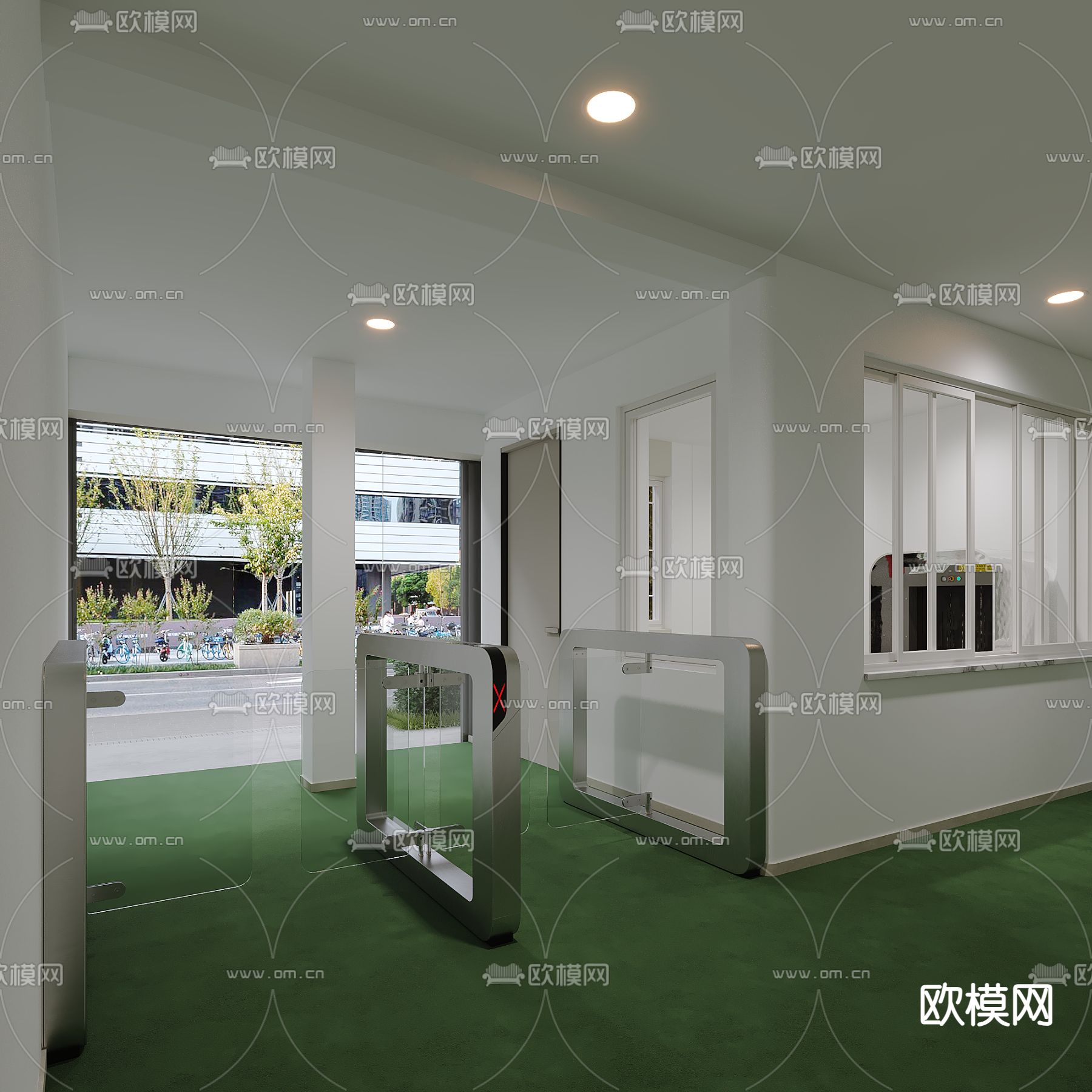 现代安检室3d模型下载