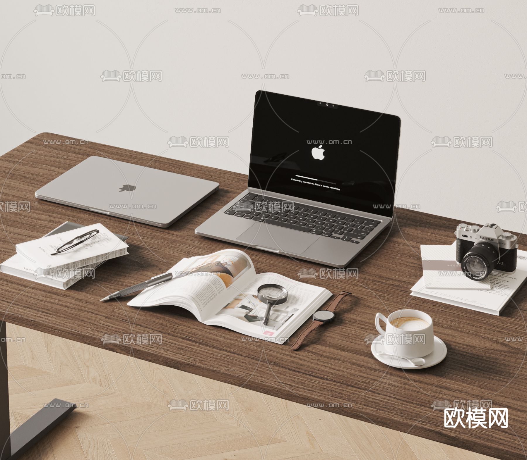 电脑 办公用品 桌面摆件su模型下载（渲染图2）