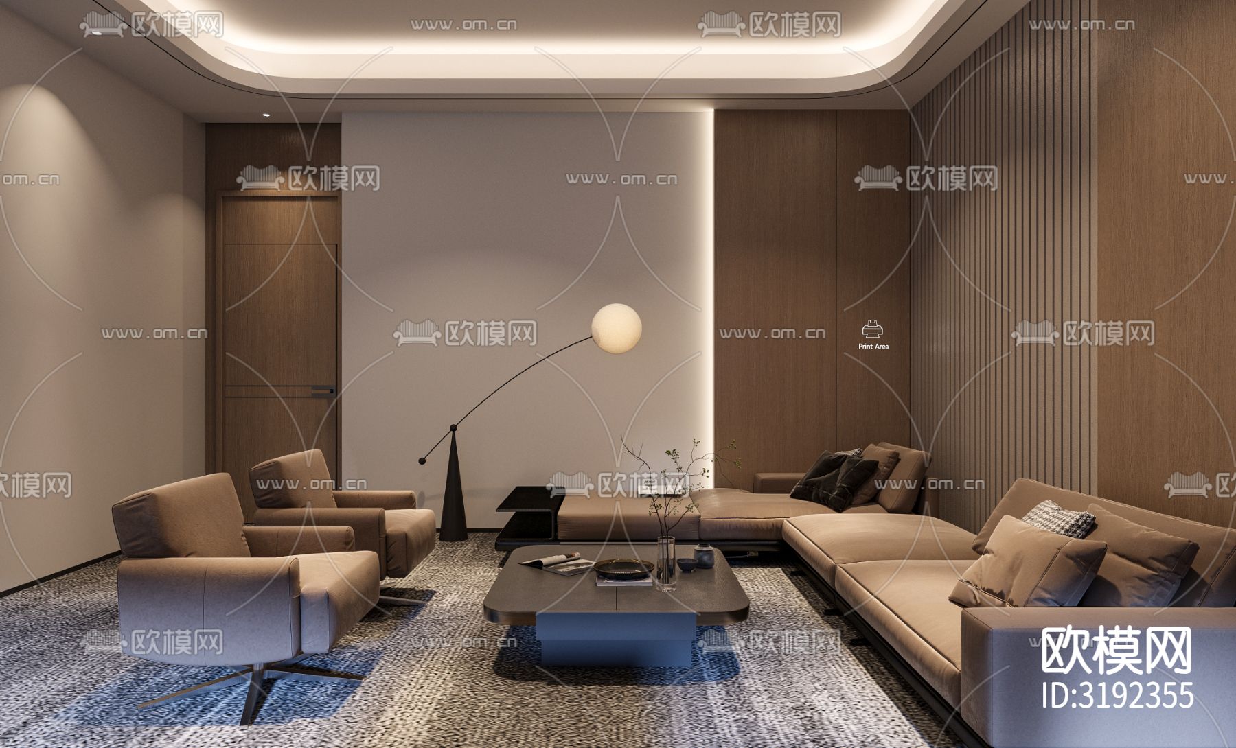 董事长室装修效果图下载（渲染图4）