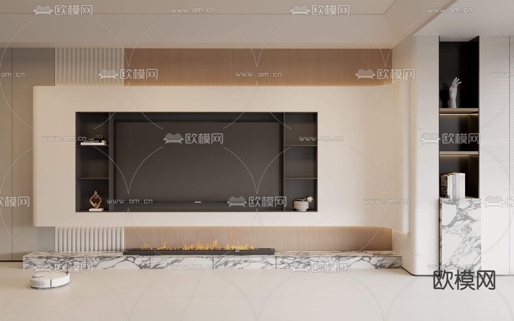 电视背景墙3d模型下载