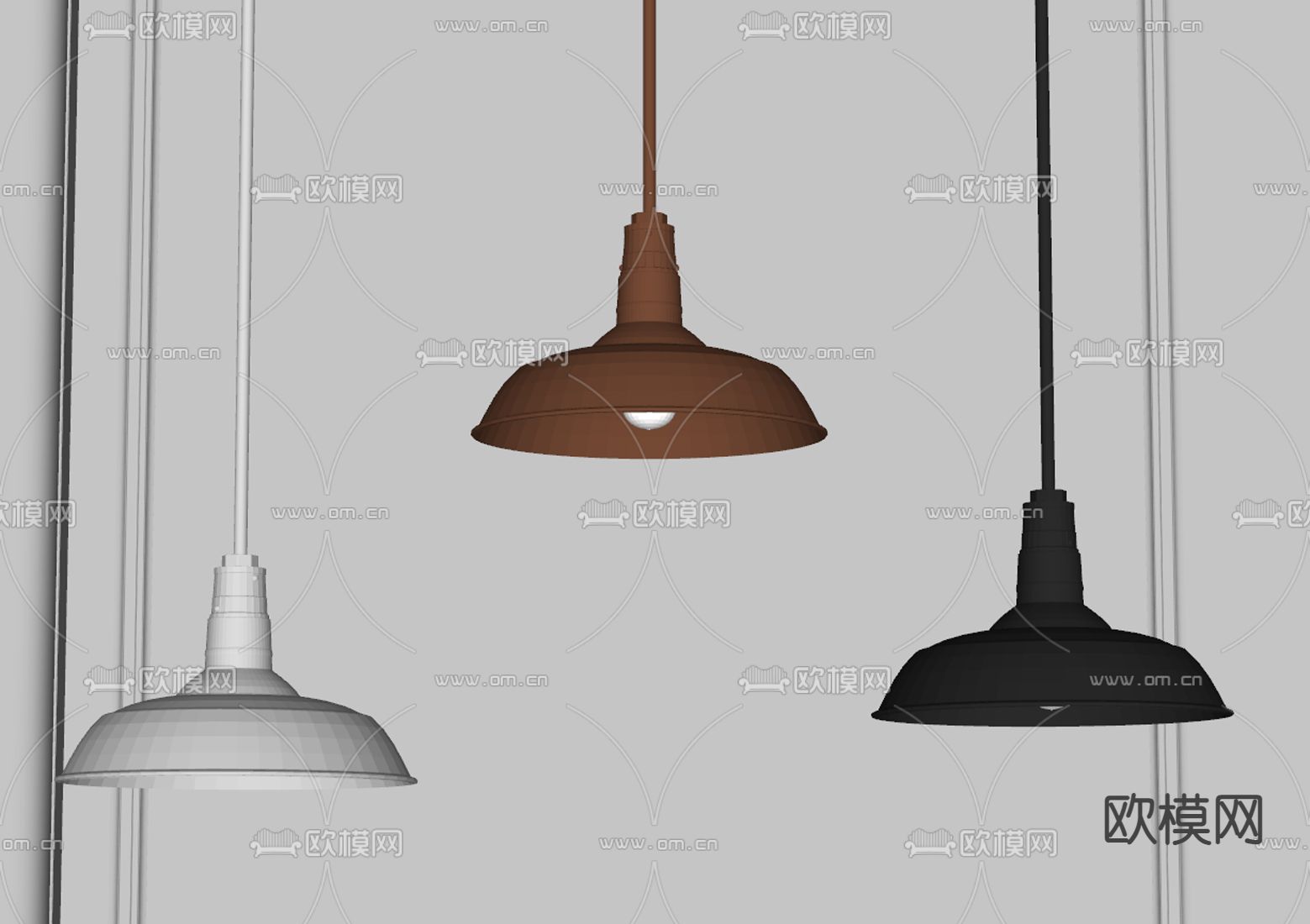 工业风小吊灯su模型下载（渲染图2）