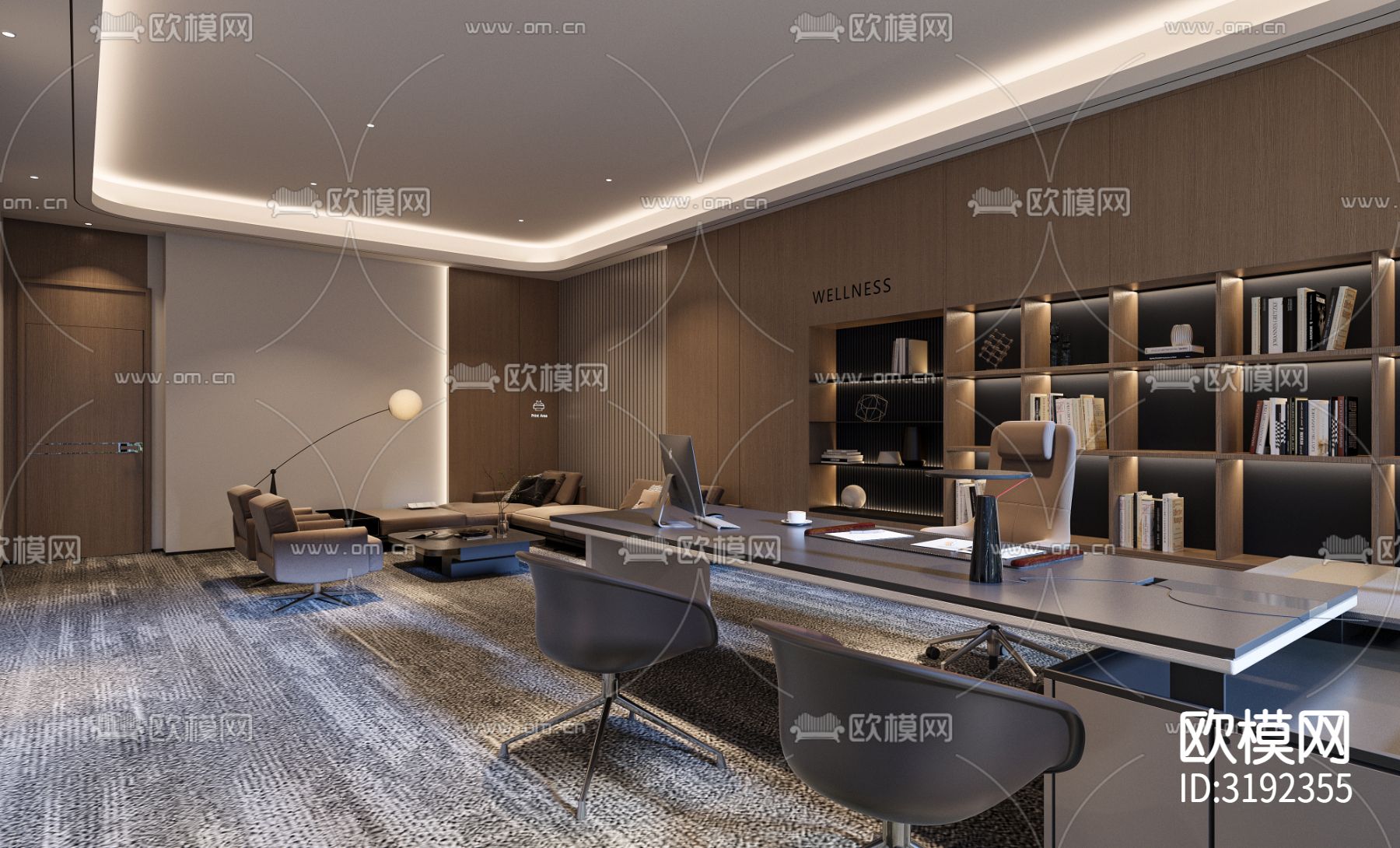 董事长室装修效果图下载（渲染图2）