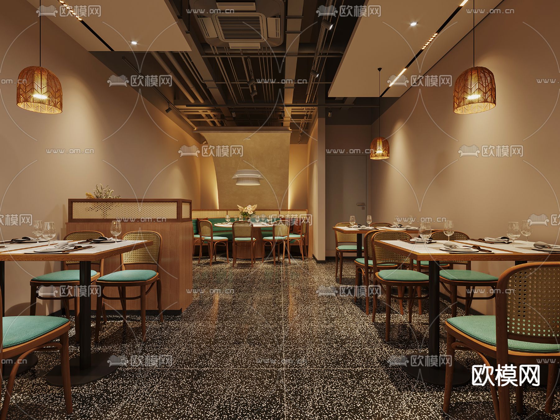 广式煲仔饭馆3d模型下载（渲染图3）