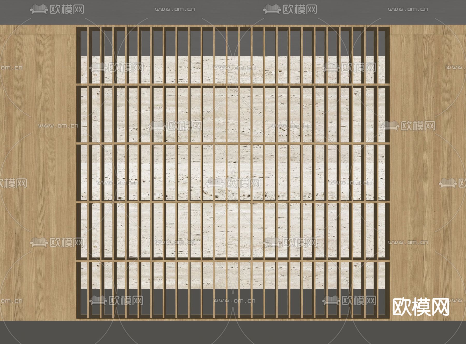 日式 镂空隔断 格栅su模型下载（渲染图1）
