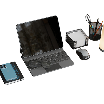  笔记本电脑 台灯 办公用品su模型 