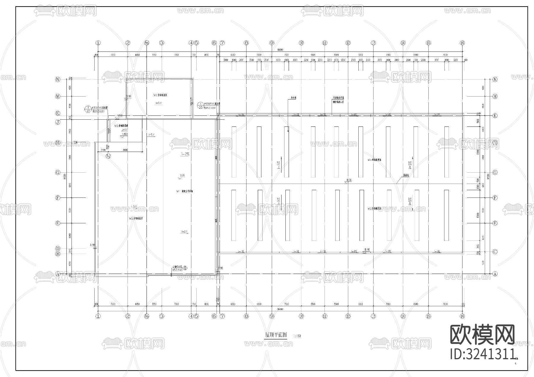 汽车维修建筑cad平面图下载（渲染图1）