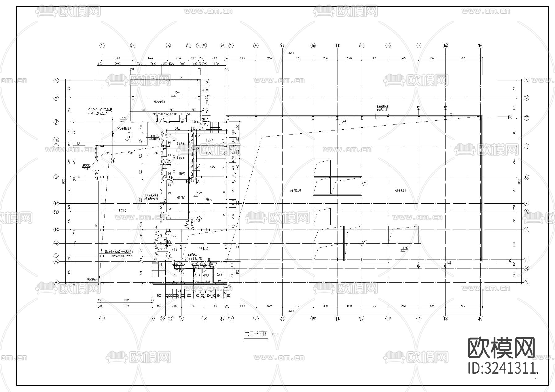 汽车维修建筑cad平面图下载（渲染图3）