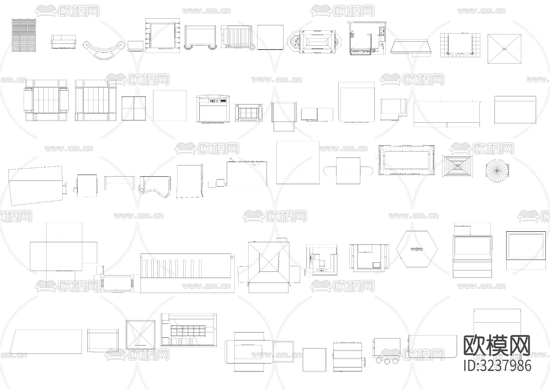 小吃快餐车cad图库下载（渲染图4）