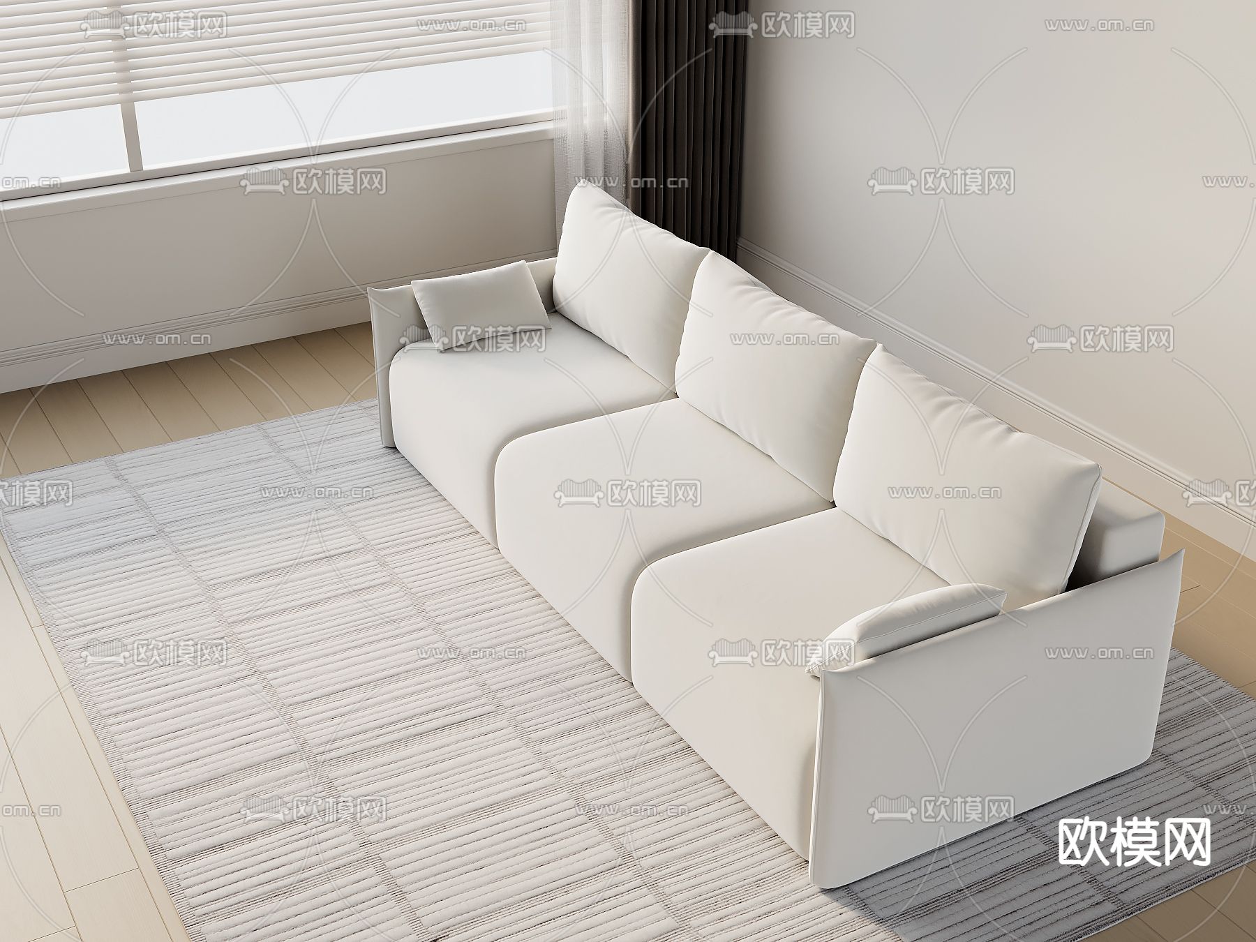 三人沙发 多人沙发su模型
