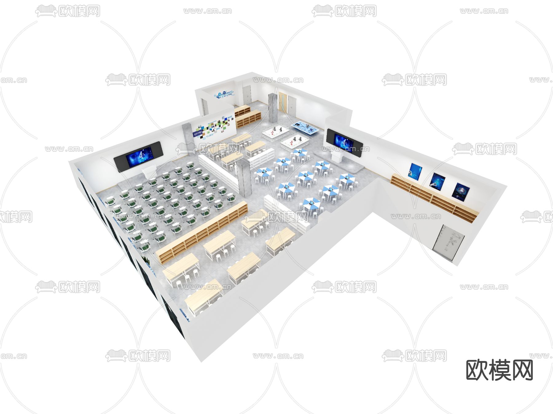 人工智能教室3d模型下载（渲染图2）