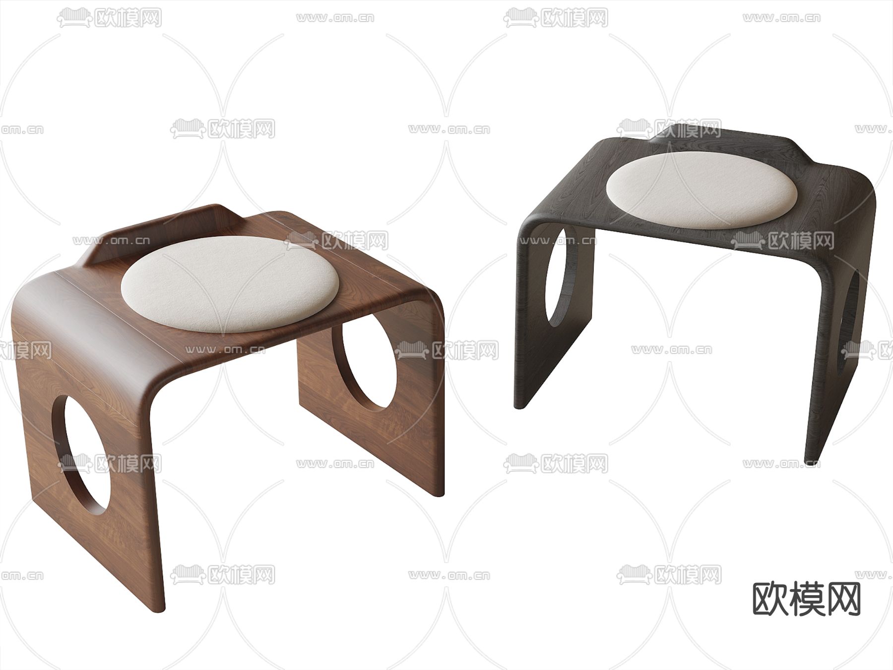 现代凳子 木凳su模型下载（渲染图1）