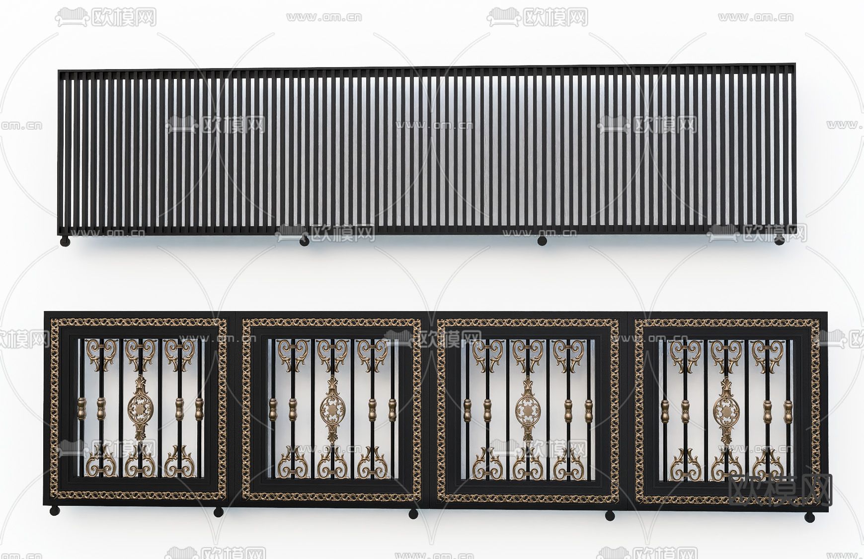 欧式庭院门 庭院道闸门 车库门su模型