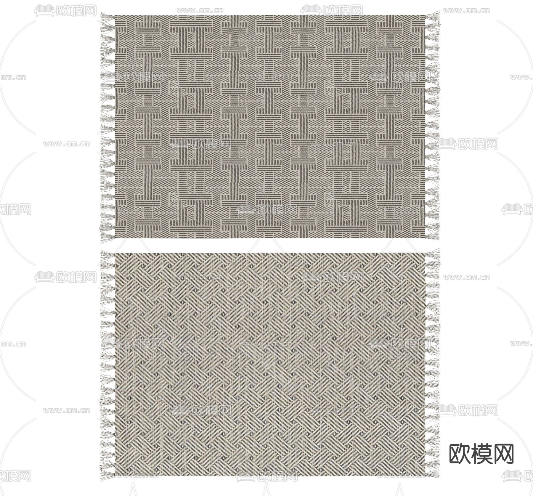 现代方形地毯su模型下载（渲染图1）