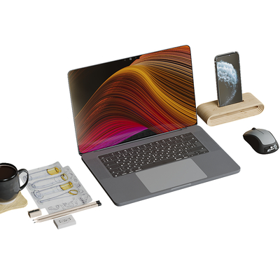  笔记本电脑 书本 办公用品su模型 