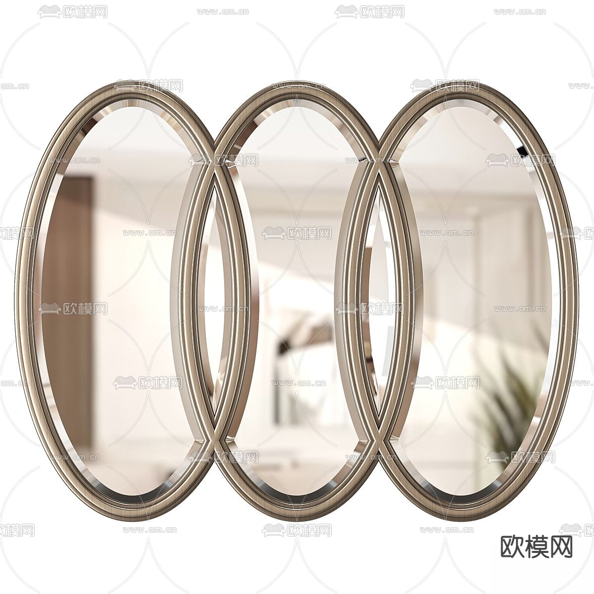 Caracole 镜子 装饰镜 异形镜3d模型下载（渲染图1）