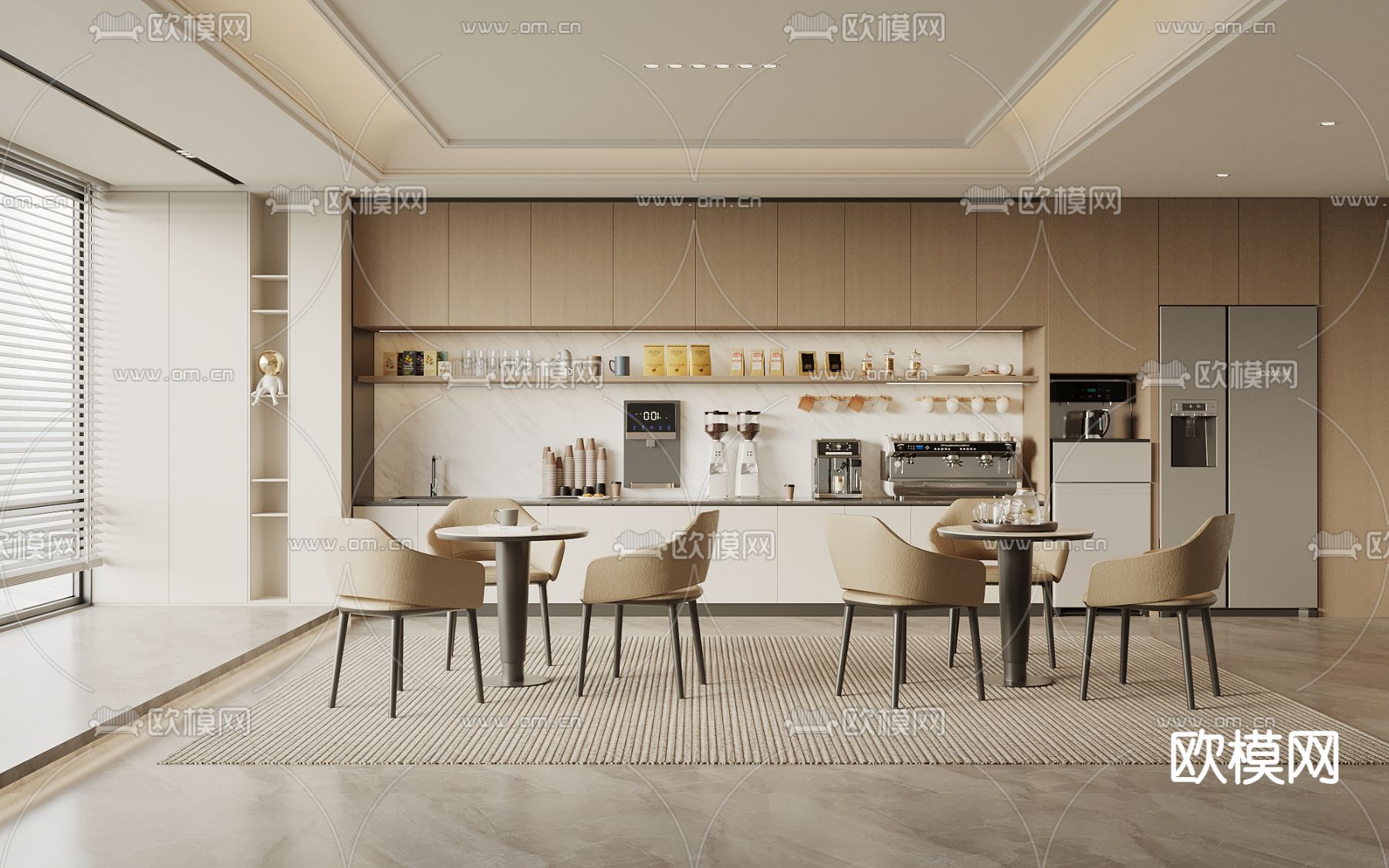 现代茶水间3d模型下载