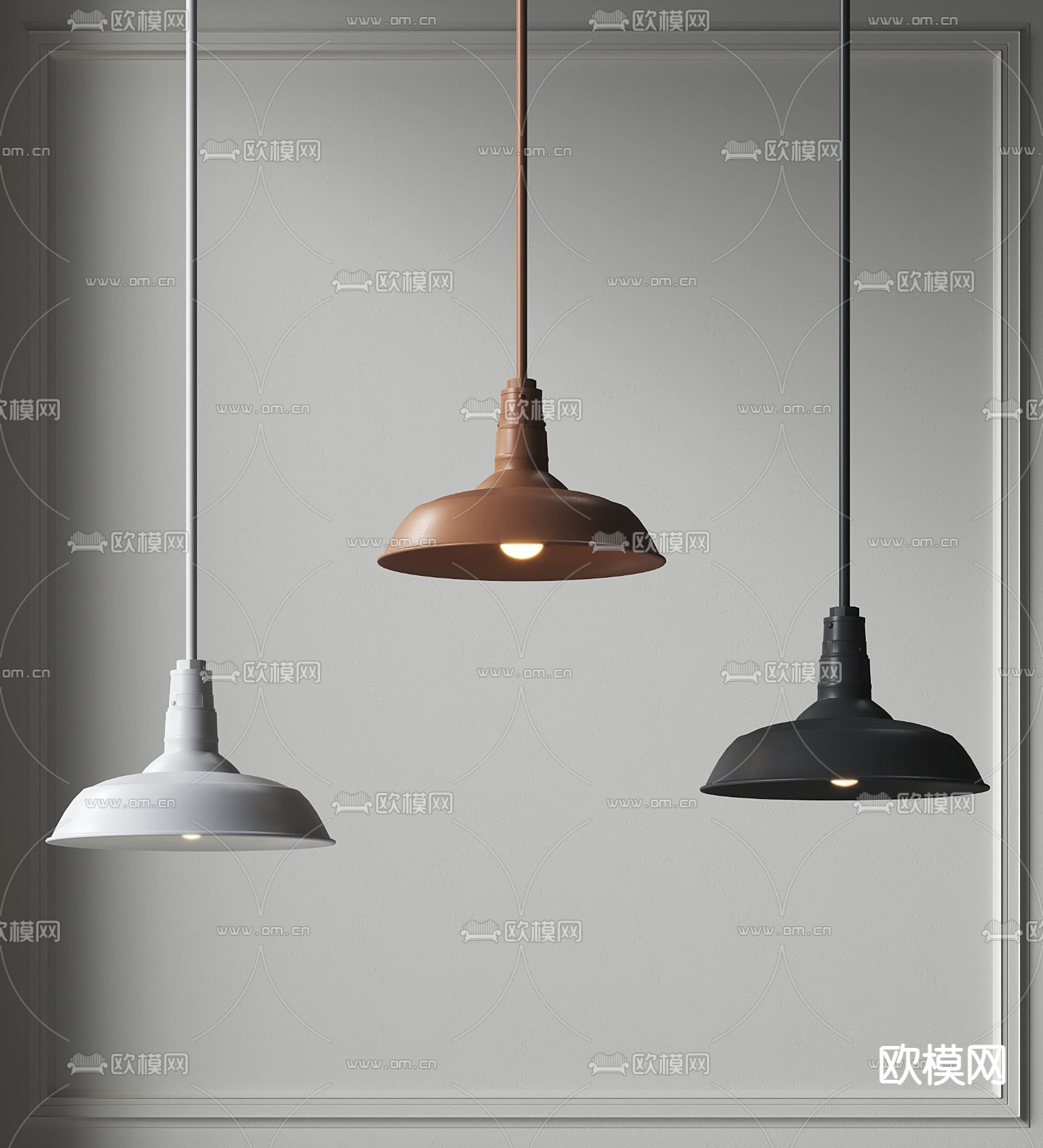 工业风小吊灯su模型下载（渲染图1）