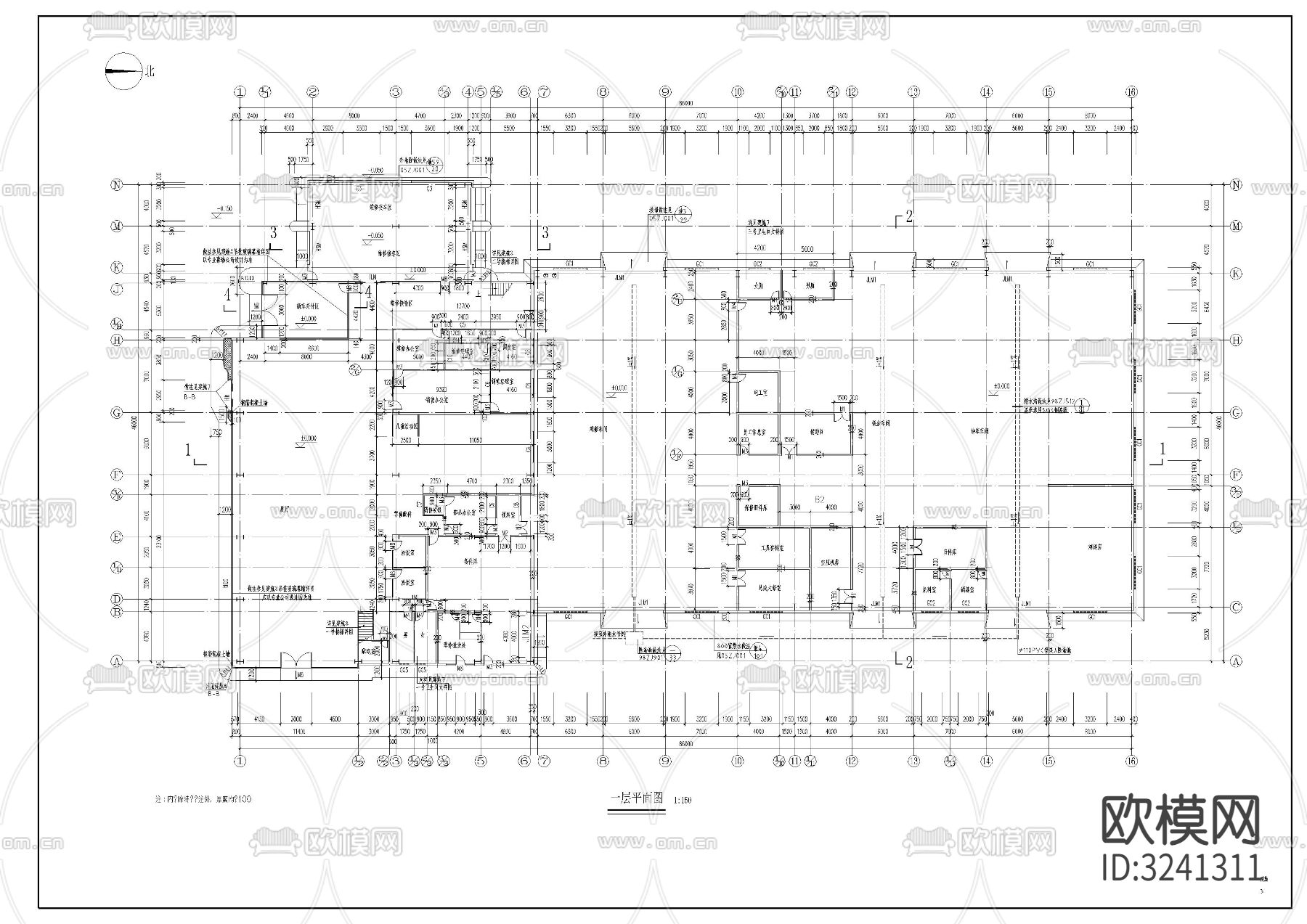 汽车维修建筑cad平面图下载（渲染图6）