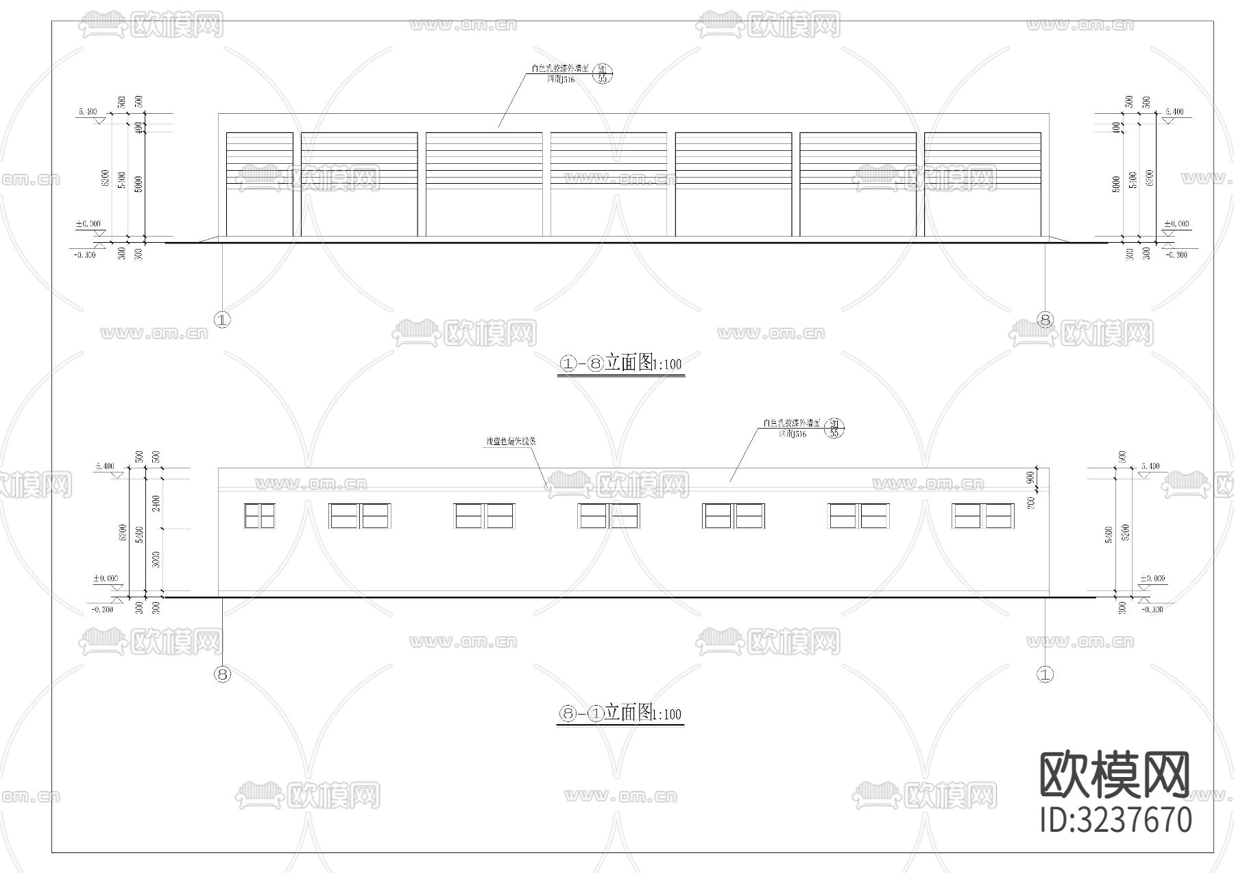 垃圾填埋场车库cad平面图下载（渲染图4）