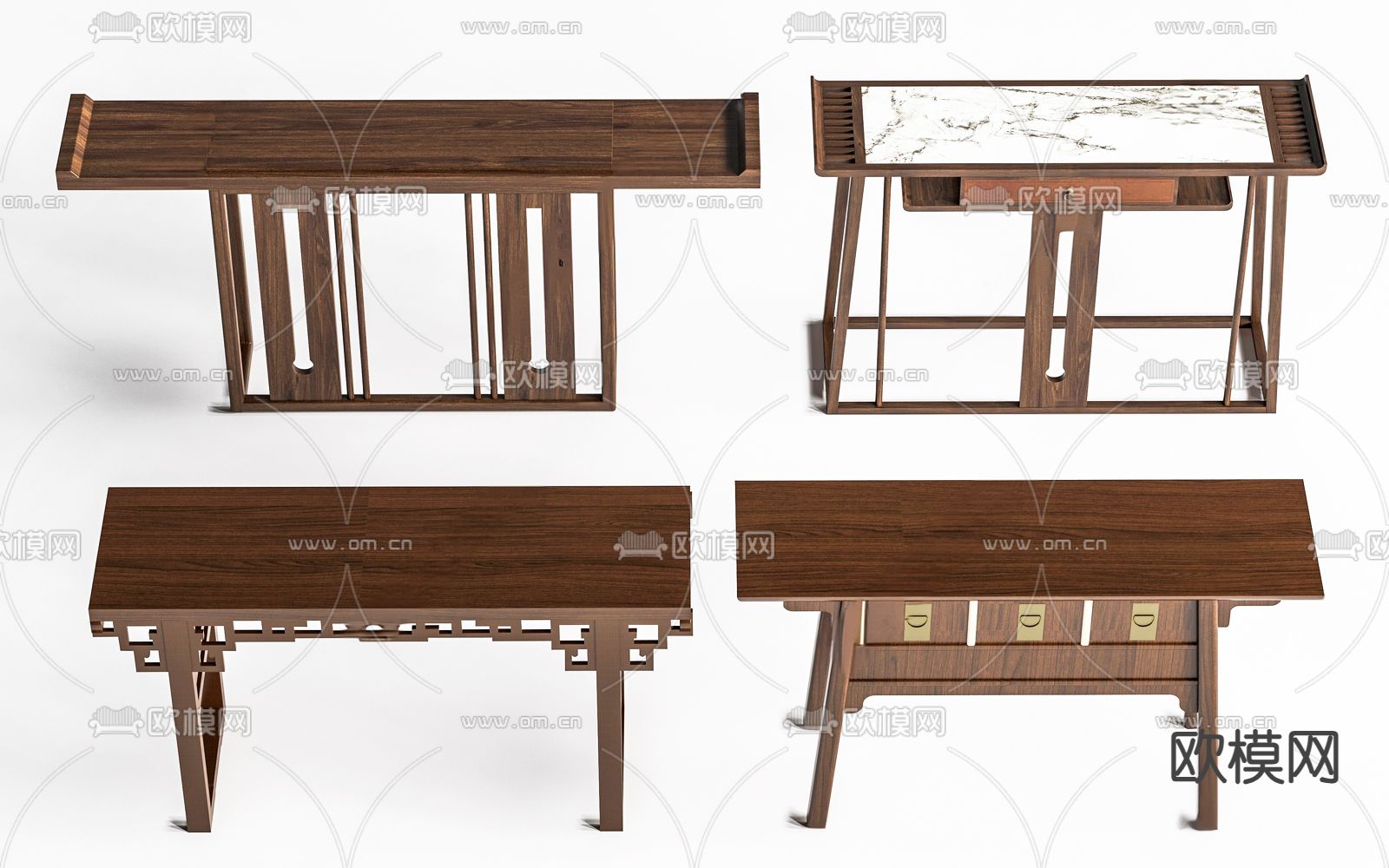 中式条案 端景台3d模型下载