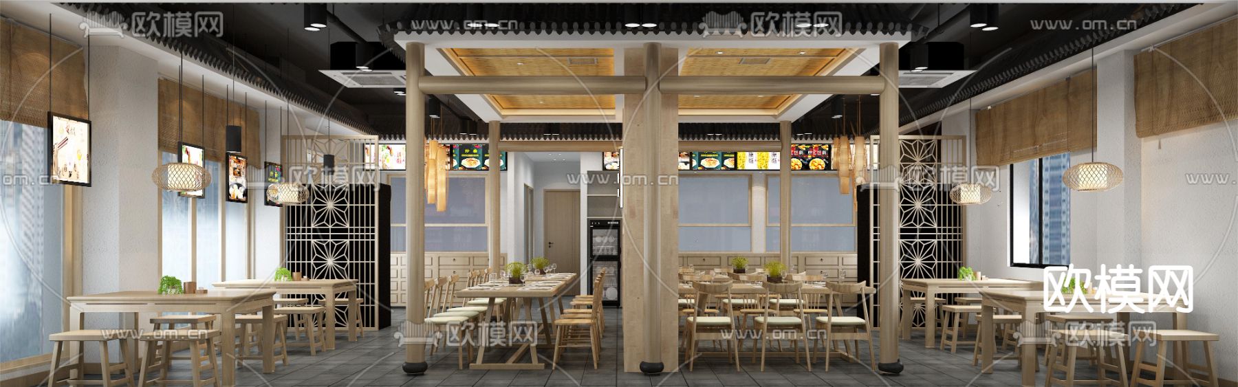 中餐厅3d模型下载（渲染图1）
