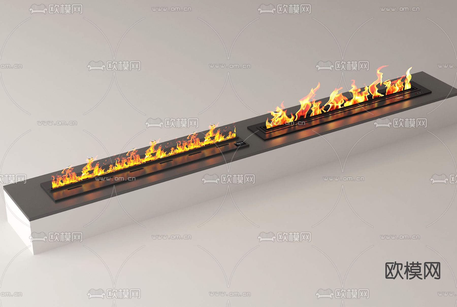 现代壁炉 电子火焰 火炉su模型下载（渲染图1）