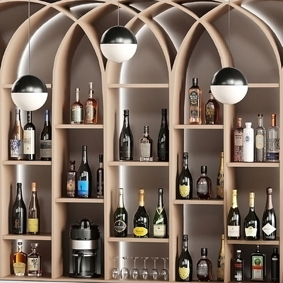  酒水 红酒 洋酒su模型 