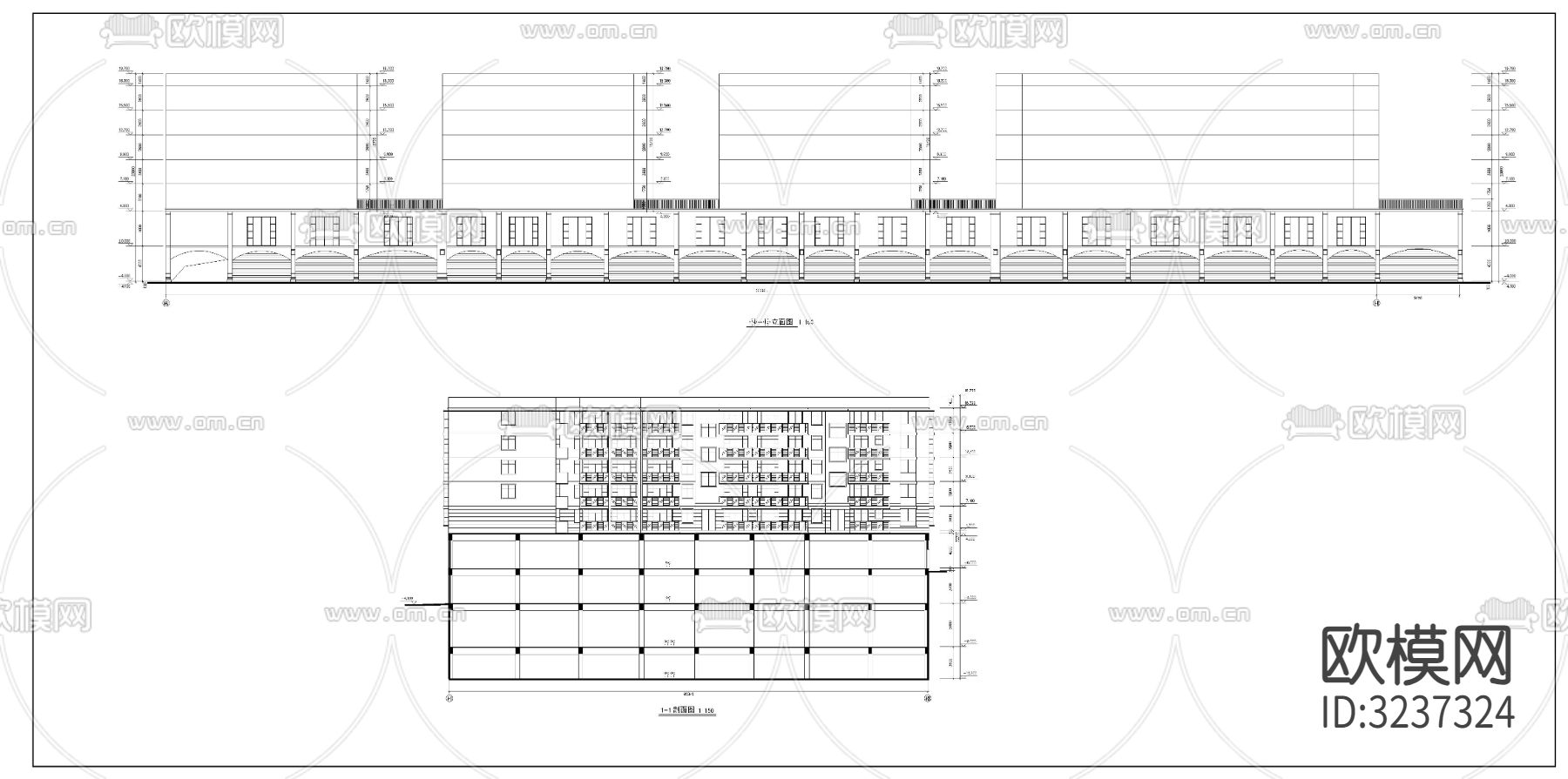 商场 地下二层停车场cad平面图下载（渲染图5）