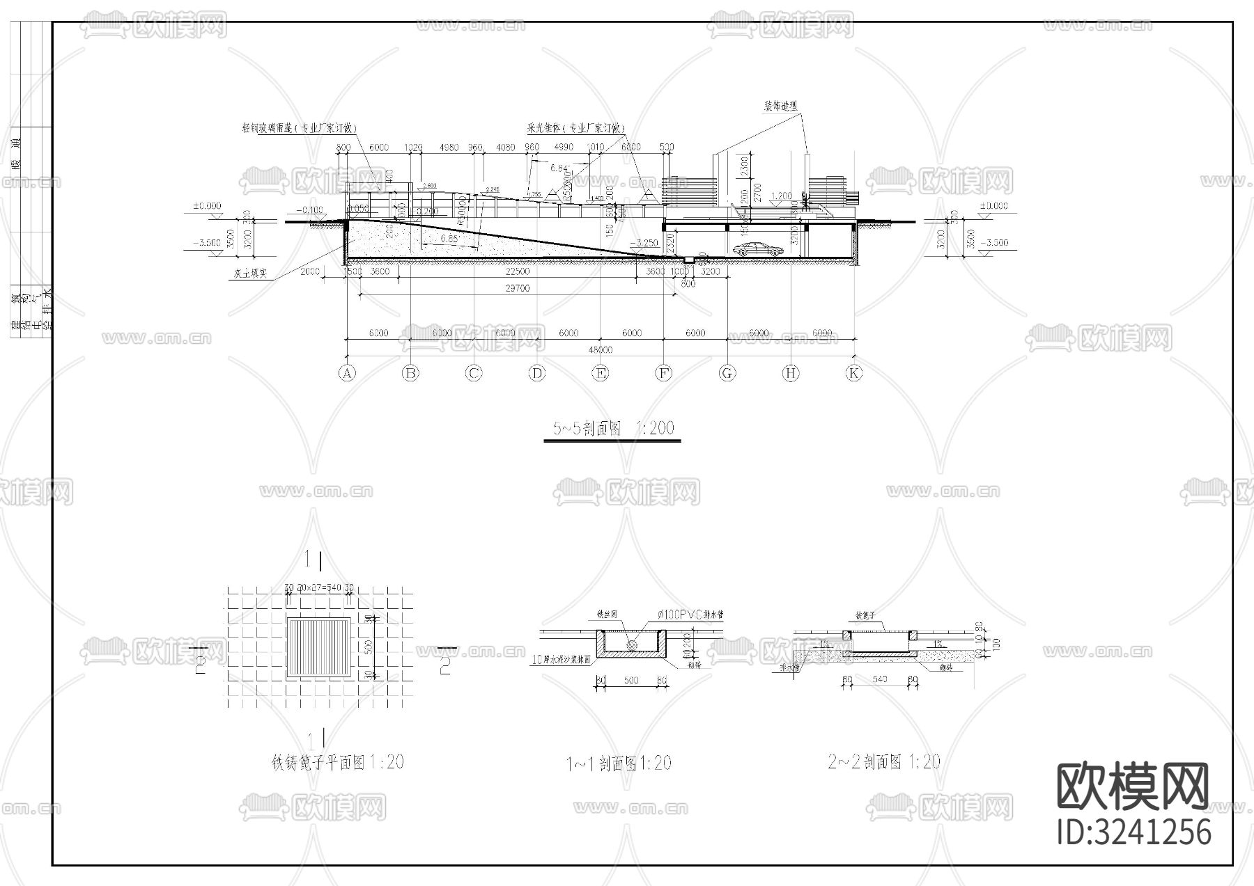 小区车库cad平面图下载（渲染图7）