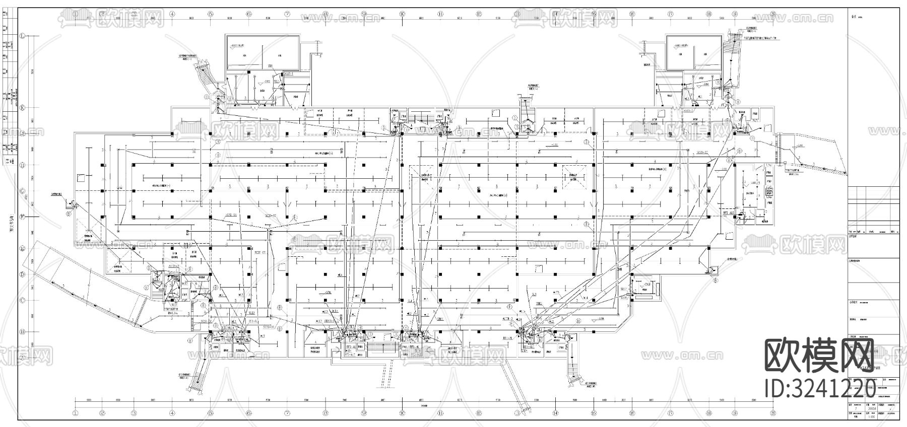 地下汽车库电气cad施工图下载（渲染图6）