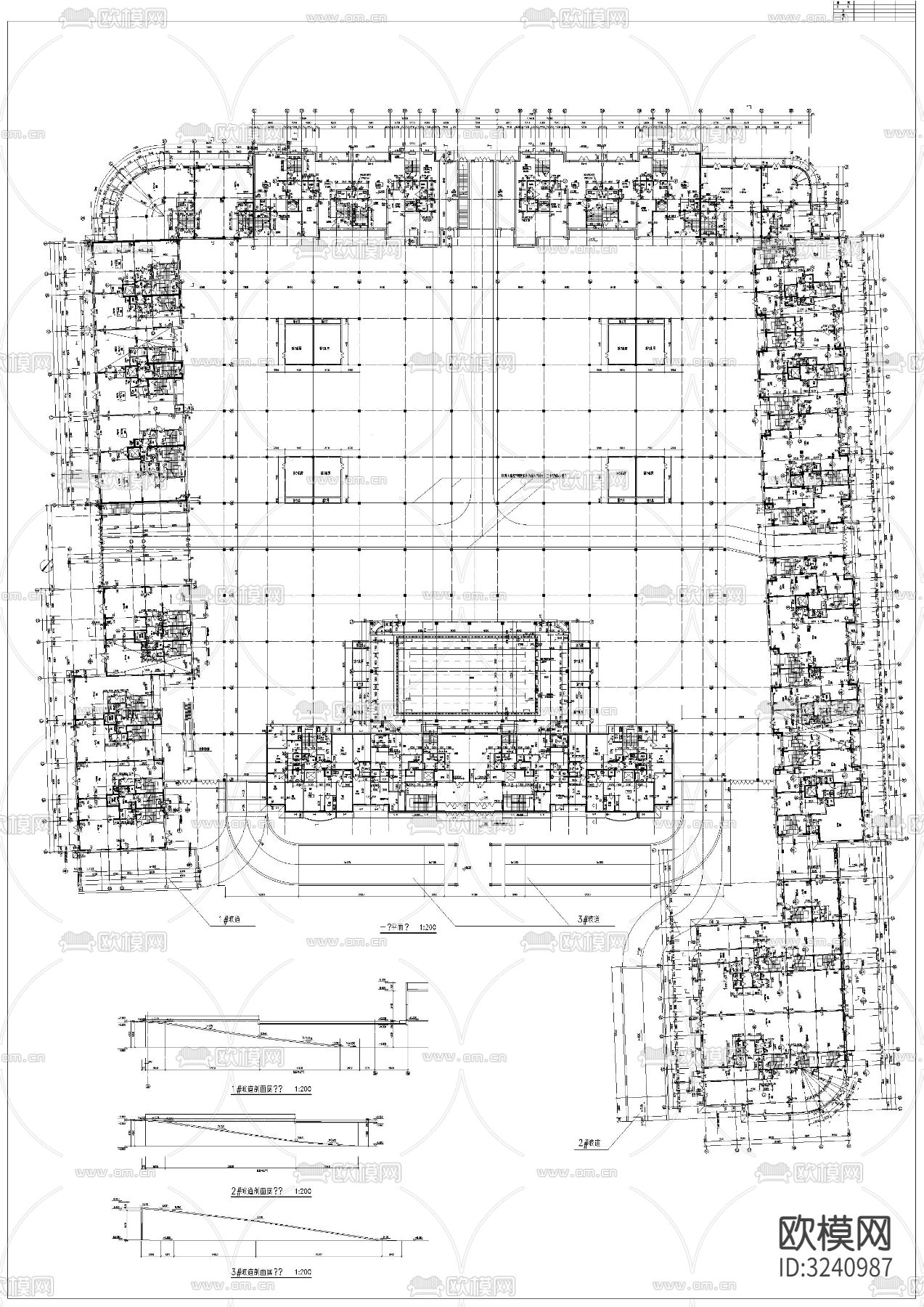 超市车库cad平面图下载（渲染图2）