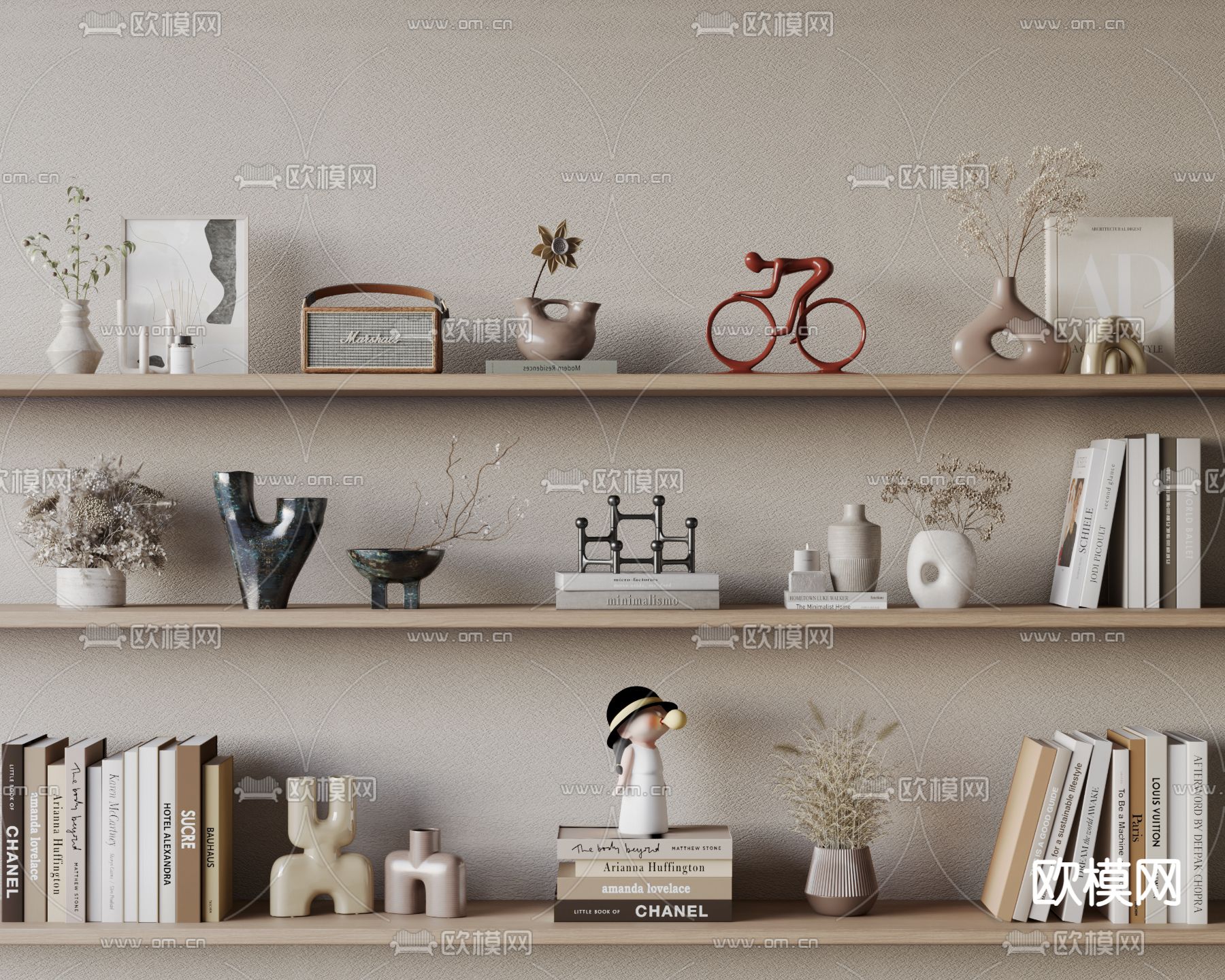 现代装饰品 摆件 收音机3d模型下载