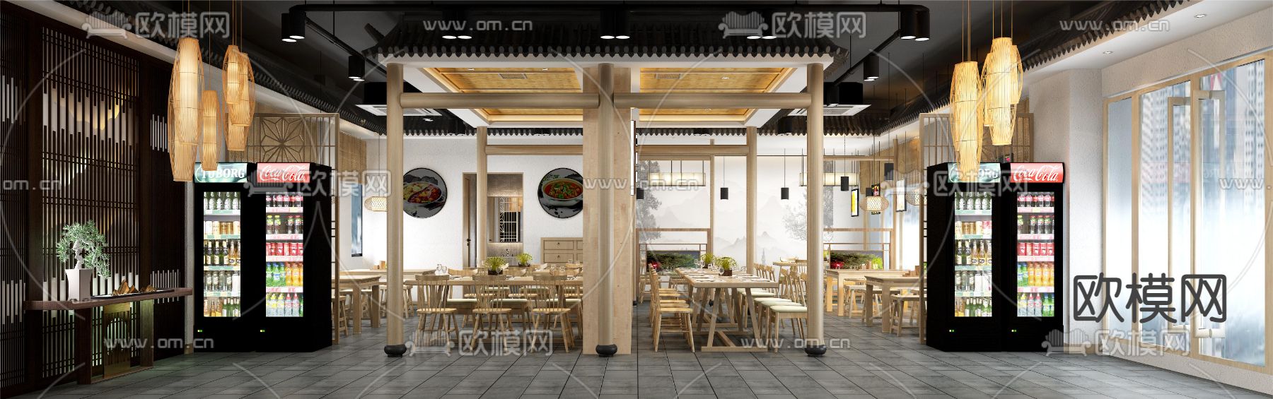 中餐厅3d模型下载（渲染图2）