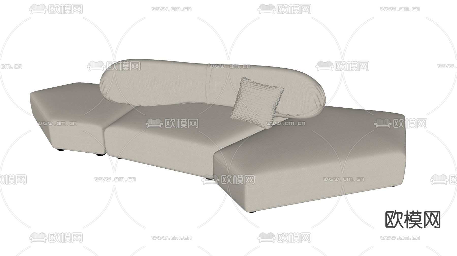 异形沙发 多人沙发su模型下载（渲染图2）