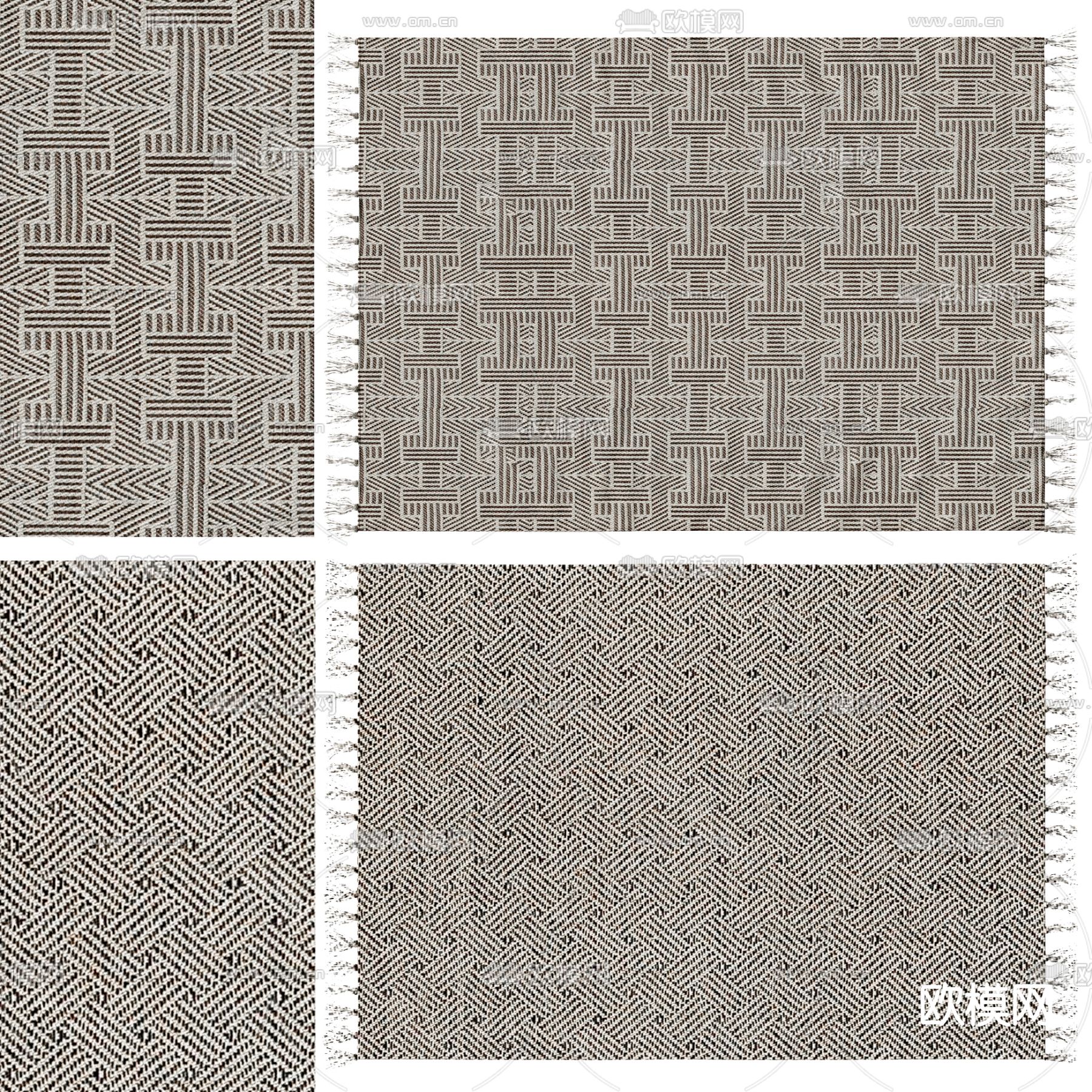 现代方形地毯su模型下载（渲染图2）