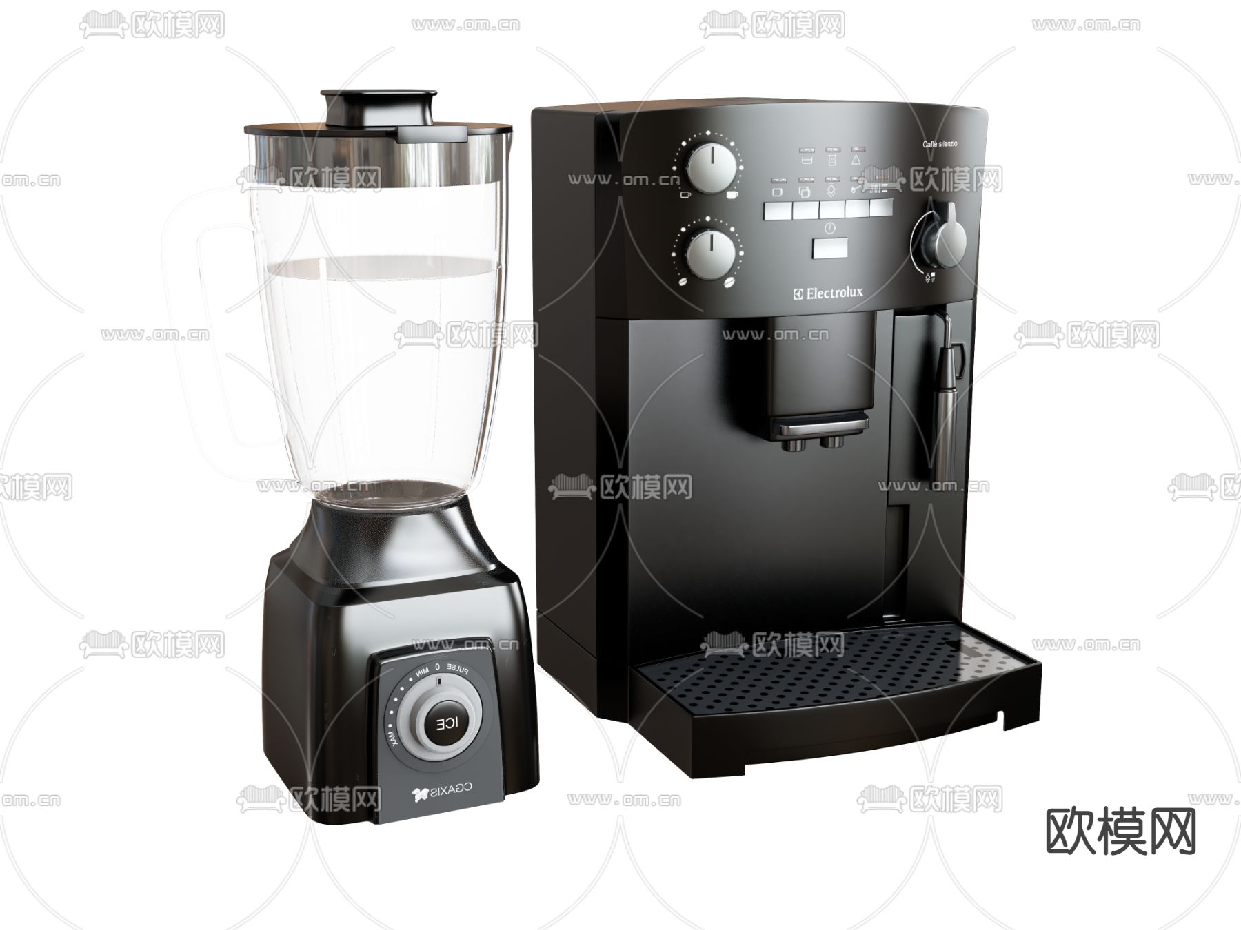 咖啡机 磨豆机su模型下载（渲染图2）