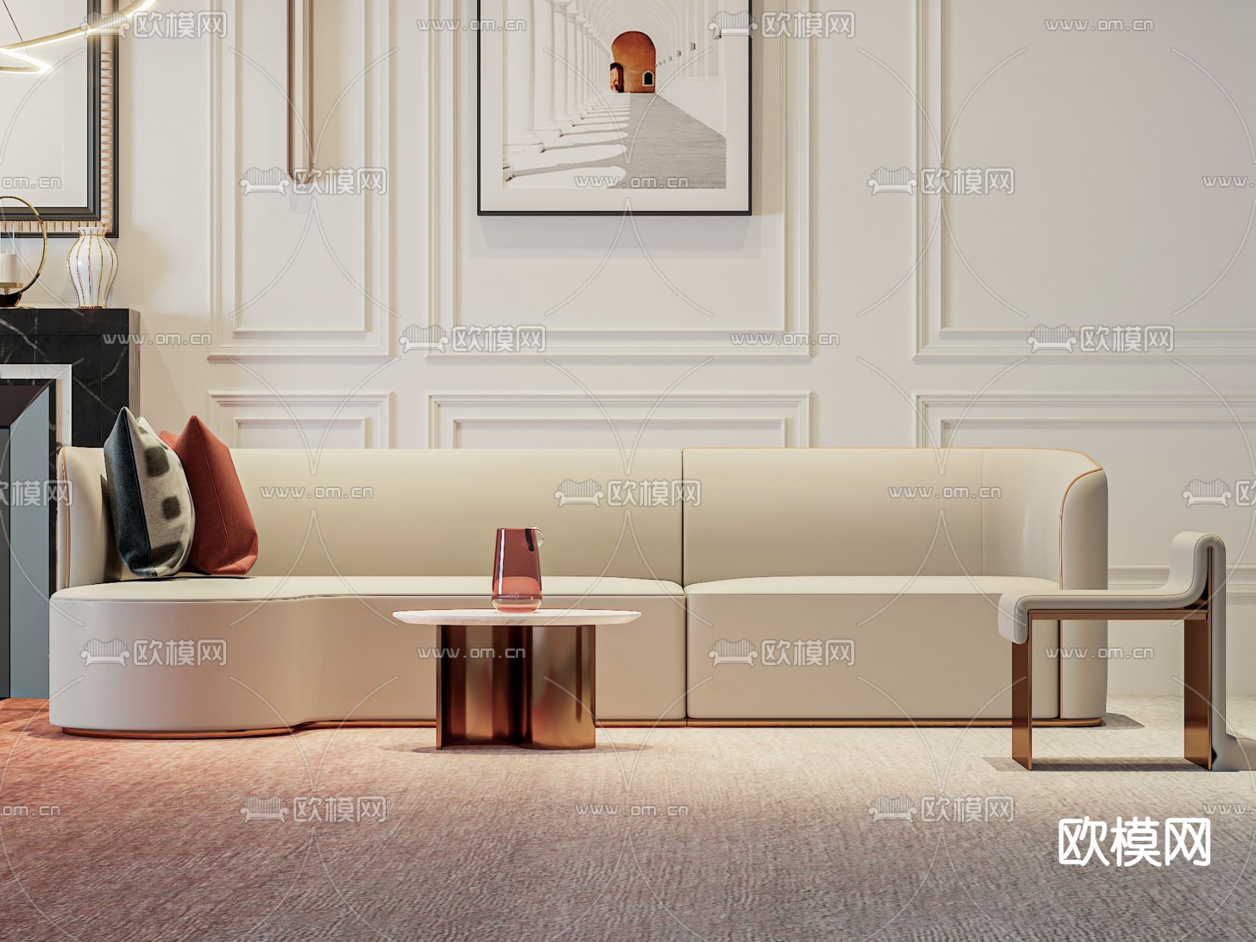 现代沙发茶几3d模型下载