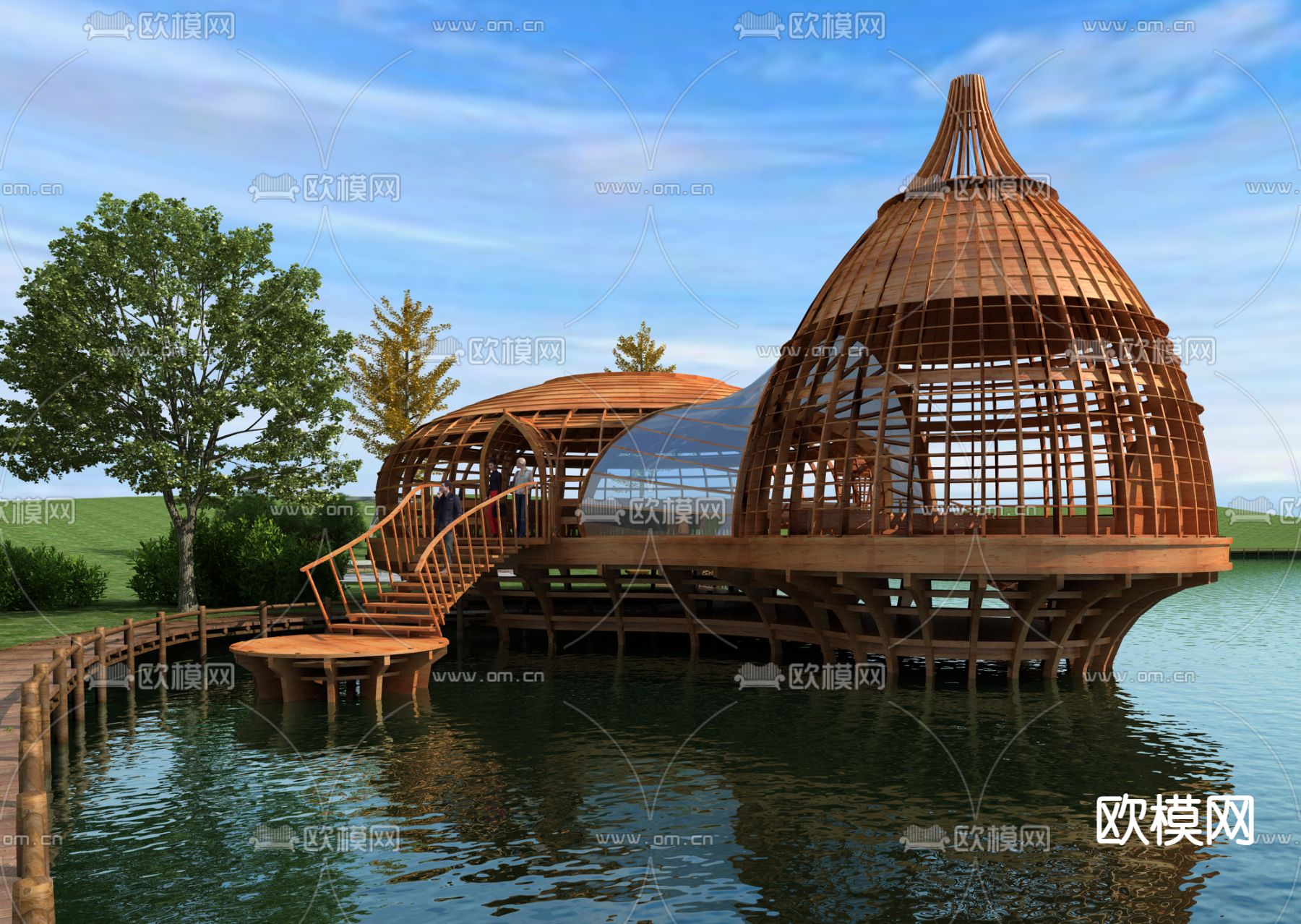 水上木屋 滨水景观3d模型下载