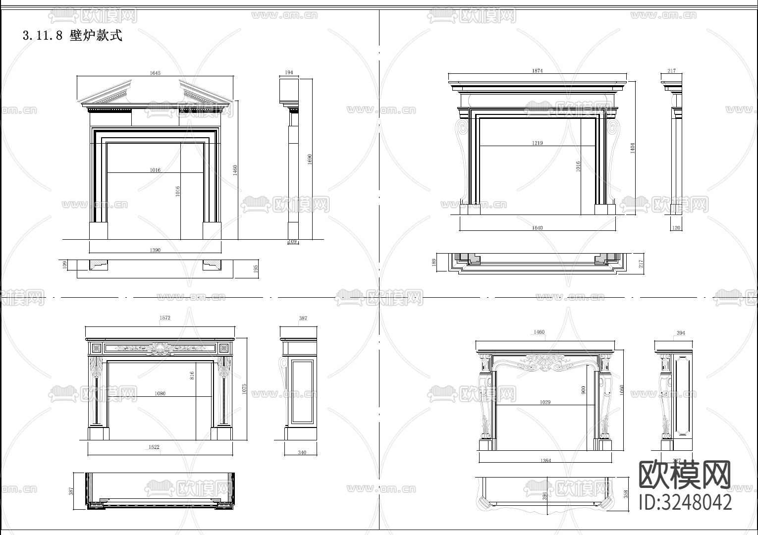 最新精选衣柜、鞋柜、床头柜储物柜制造标准CAD图库下载（渲染图8）