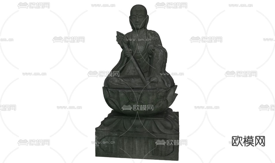 中式佛像雕塑 菩萨雕塑3d模型下载(渲染图2)