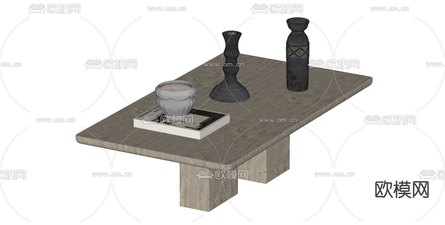 中古风茶几su模型下载（渲染图2）