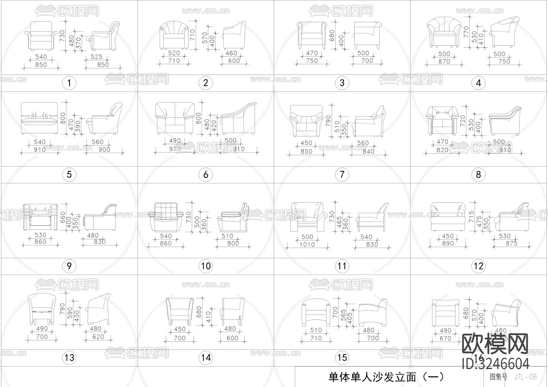 桌椅 沙发 床 灯具 配饰等家具cad图库下载（渲染图4）