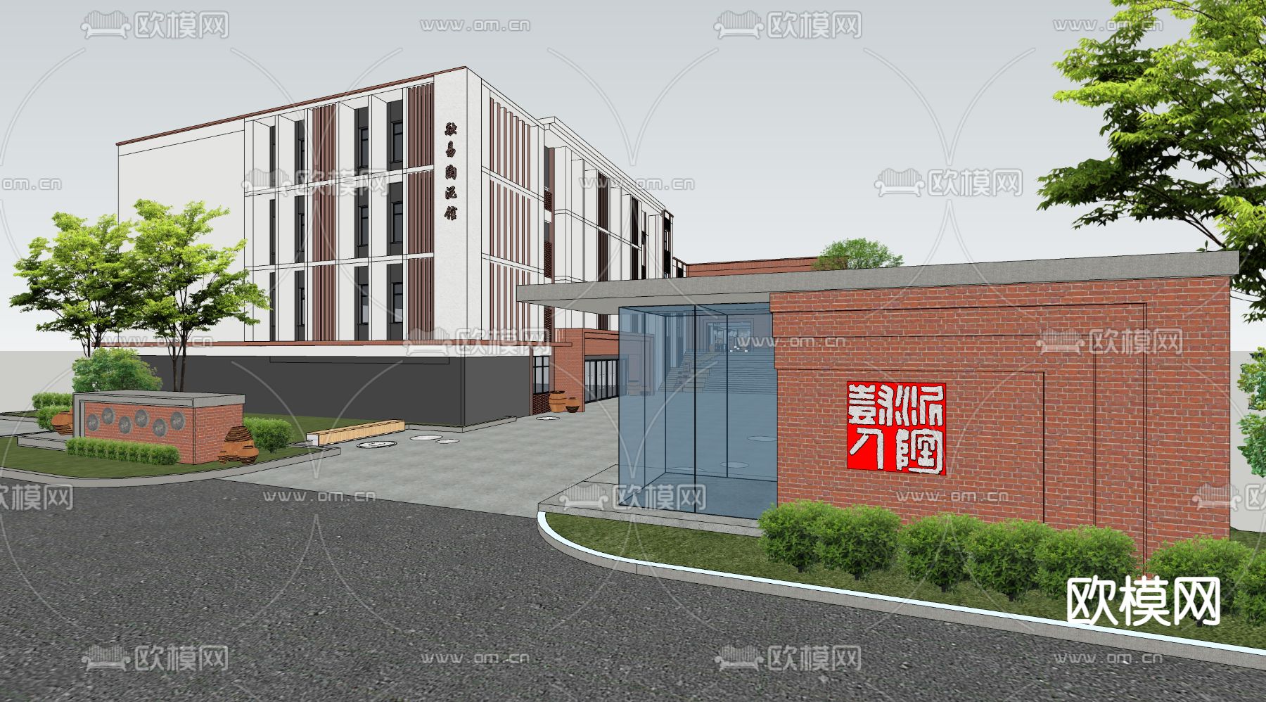 陶瓷博物馆su模型下载（渲染图9）