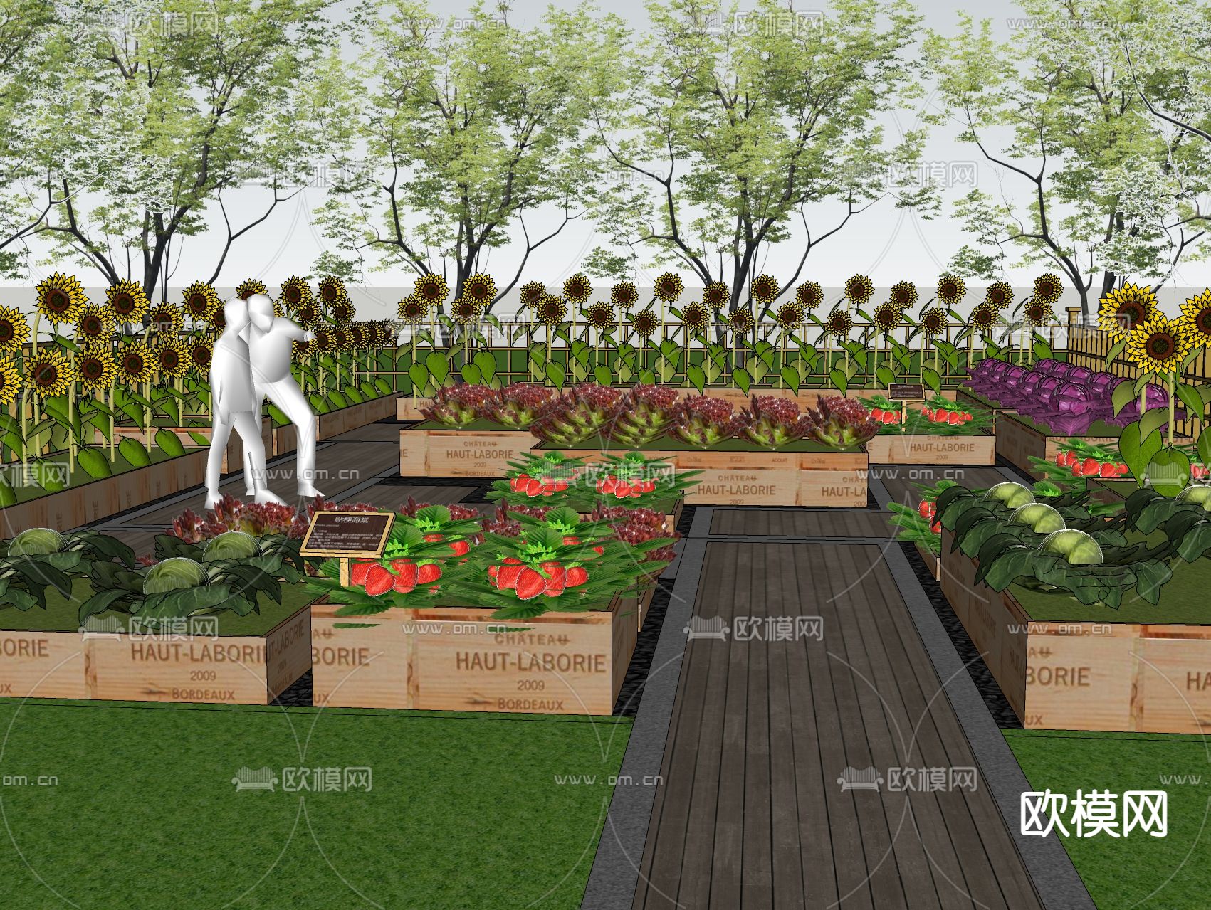 农作物 菜园 蔬菜 果蔬 向日葵su模型下载（渲染图1）