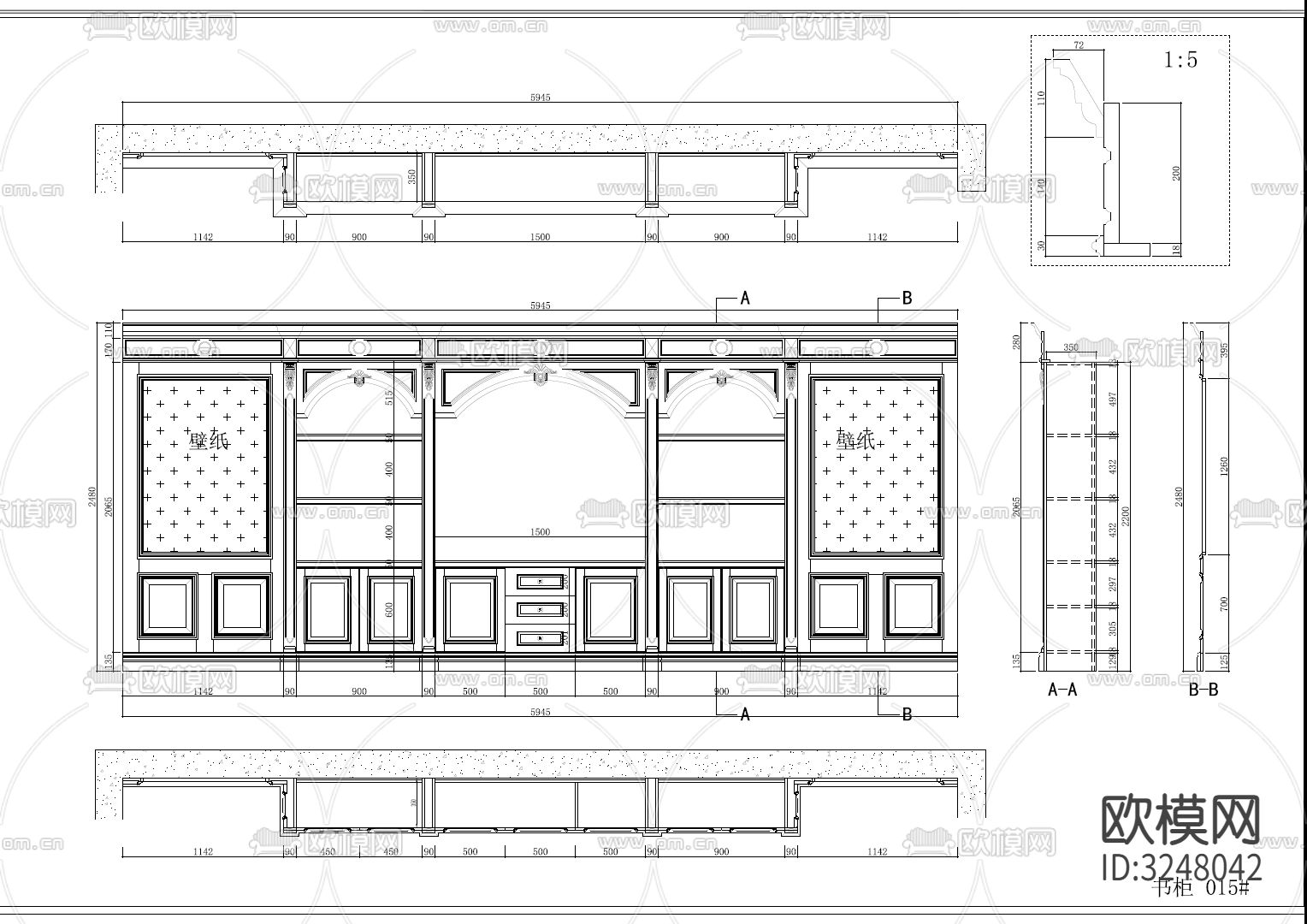 最新精选衣柜、鞋柜、床头柜储物柜制造标准CAD图库下载（渲染图7）