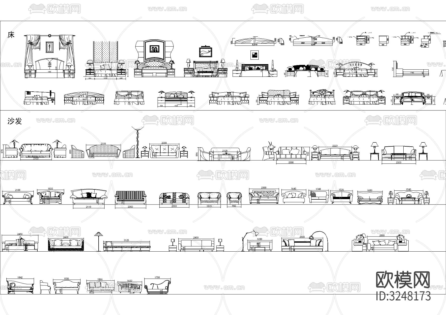 装修设计平立面CAD图库下载（渲染图3）