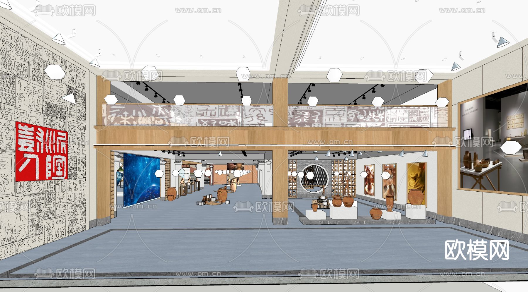 陶瓷博物馆su模型下载（渲染图4）